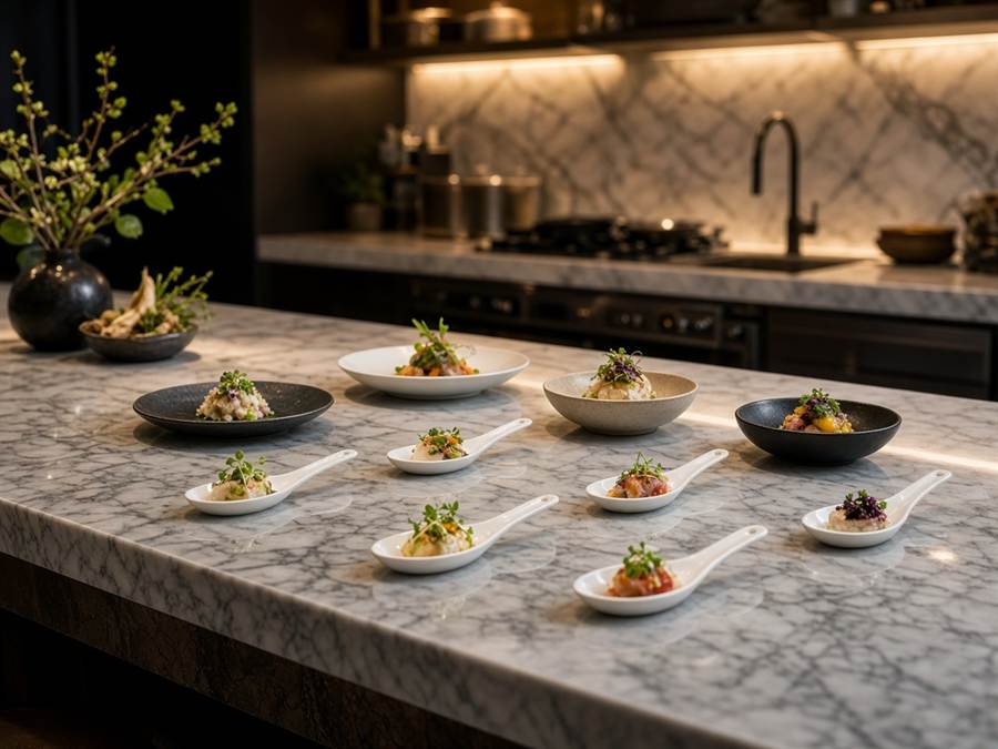 Chef tasting counter with seasonal plates